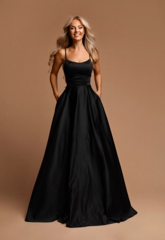 ČIERNE SPOLOČENSKÉ ŠATY HELENE 